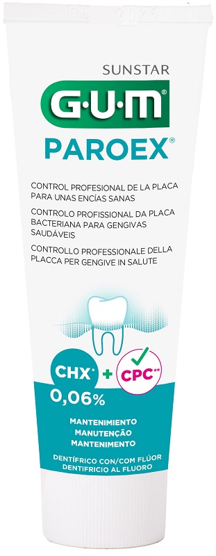 GUM PAROEX 0,06 CHX DENTIFRICIO AL FLUORO 75 ML - Farmacia De Pasquale