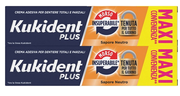 KUKIDENT BIPACCO MORSO INSUPERABILE CREMA ADESIVA DENTIERE 57 G X 2 - Farmacia De Pasquale