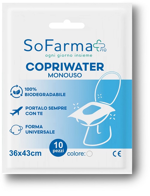 COPRIWATER MONOUSO 10 PEZZI SOFARMAPIU' - Farmacia De Pasquale