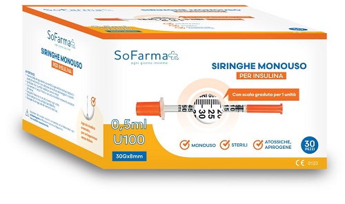 SIRINGA PER INSULINA 0,5 ML 30 PEZZI SOFARMAPIU' - Farmacia De Pasquale
