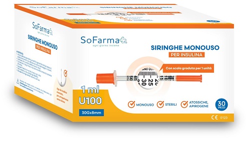 SIRINGA PER INSULINA 1 ML 30 PEZZI SOFARMAPIU' - Farmacia De Pasquale