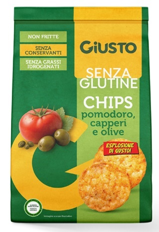 GIUSTO SENZA GLUTINE CHIPS POMODORO CAPPERI E OLIVE 40 G - Farmacia De Pasquale