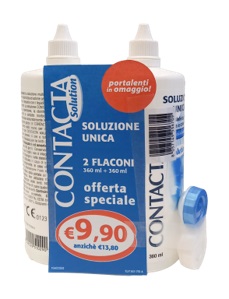CONTACTA SOLUZIONE 2 FLACONI DA 360 ML + PORTALENTI IN OMAGGIO - Farmacia De Pasquale