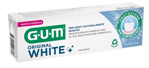 GUM ORIGINAL WHITE DENTIFRICIO SBIANCANTE 75 ML NUOVA FORMULA - Farmacia De Pasquale
