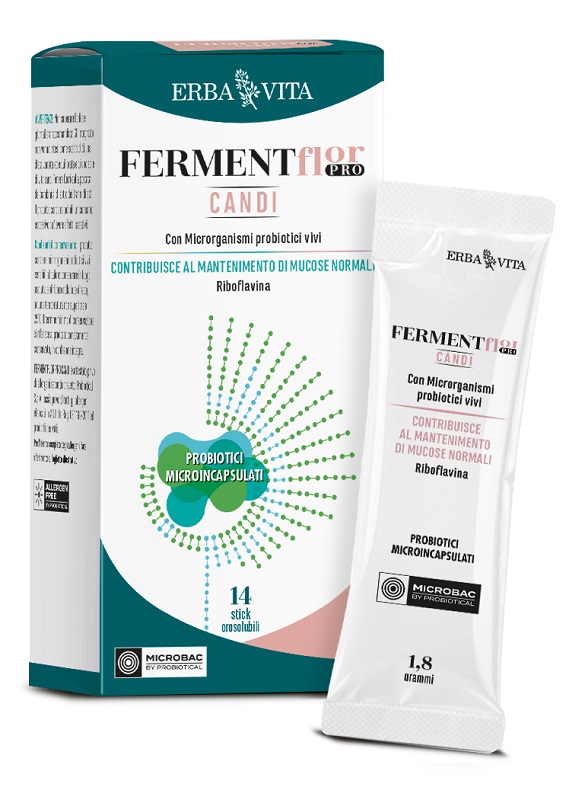 FERMENTFLOR PRO CANDI 14 STICK OROSOLUBILI DA 1,8 G - Farmacia De Pasquale