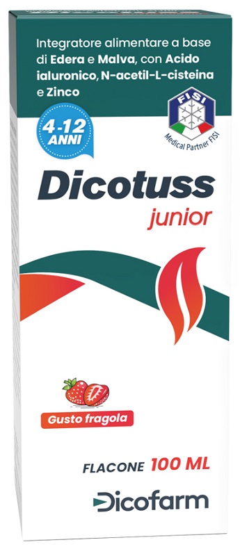 DICOTUSS JUNIOR GUSTO FRAGOLA 100 ML - Farmacia De Pasquale