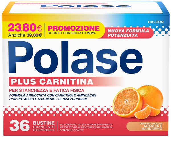 POLASE PLUS CARNITINA PROMO 36 BUSTINE GRANULATO EFFERVESCENTE DA 6,8 G - Farmacia De Pasquale