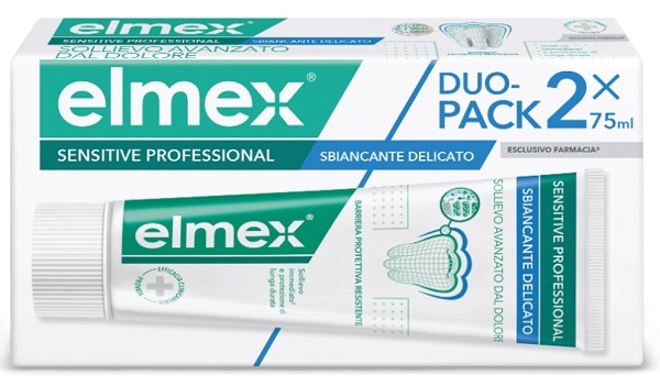 ELMEX SENSITIVE PROFESSIONAL WHITENING DENTIFRICIO DUO PACK 2 TUBI DA 75 ML - Farmacia De Pasquale