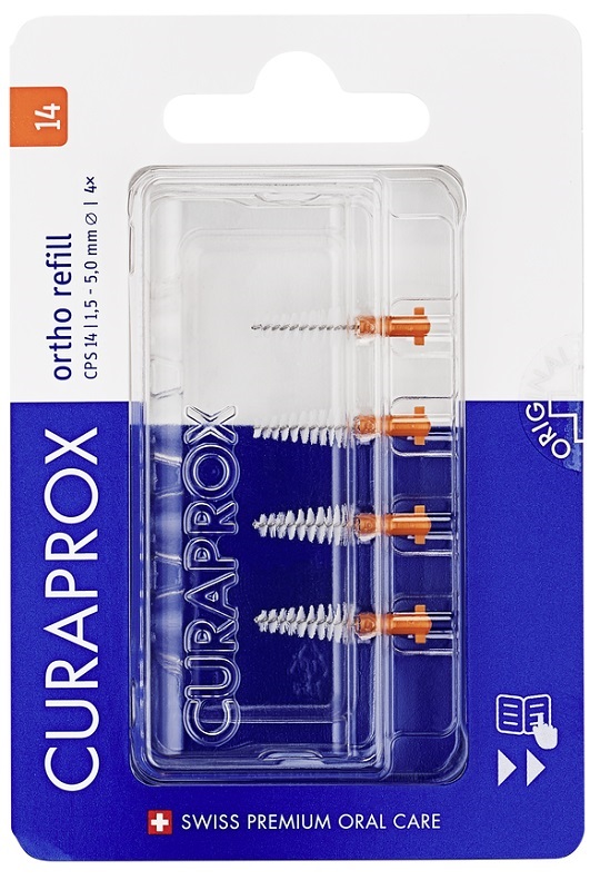 CURAPROX CPS 14 ORTHO REFILL ARANCIONI 4 SCOVOLINI - Farmacia De Pasquale