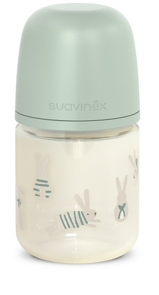 SUAVINEX WONDERLAND BIBERON DI VETRO DA 120ML FS CONIGLIO VERDE - Farmacia De Pasquale