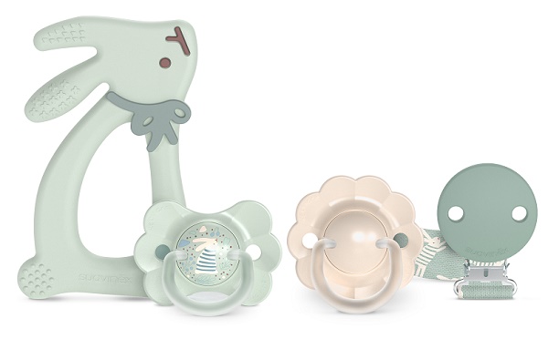 SUAVINEX WONDERLAND SET REGALO VERDE CON ANELLO DENTIZIONE + 2 SUCCHIETTI CON TETTARELLA IN SILICONE SX PRO 0+/6 MESI + CLIP COORDINATA - Farmacia De Pasquale