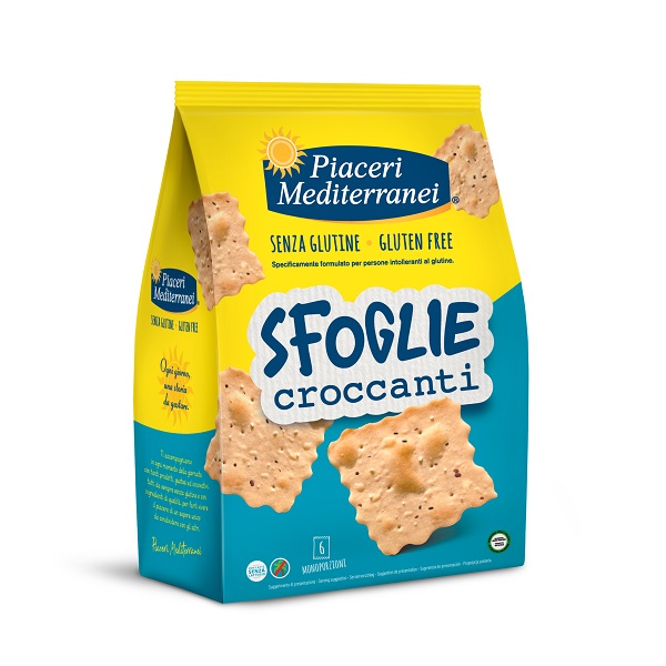PIACERI MEDITERRANEI SFOGLIE CROCCANTI 6 MONOPORZIONI 30 G SENZA GLUTINE SENZA LATTOSIO - Farmacia De Pasquale