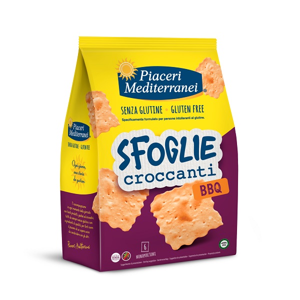 PIACERI MEDITERRANEI SFOGLIE CROCCANTI BBQ 6 MONOPORZIONI 30 G SENZA GLUTINE SENZA LATTOSIO - Farmacia De Pasquale