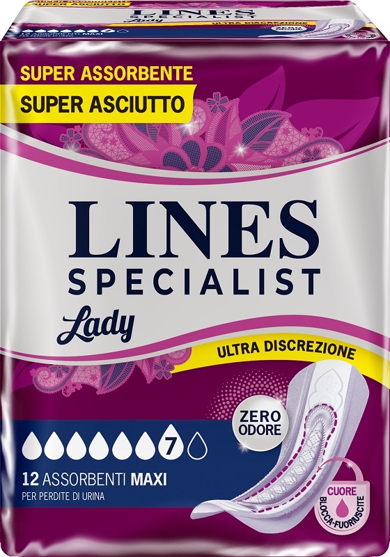 ASSORBENTI PER INCONTINENZA LINES SPECIALIST LADY 12 PEZZI - Farmacia De Pasquale