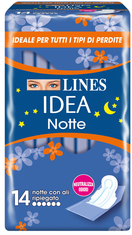 LINES IDEA NOTTE CON ALI RIPIEGATE 14 PEZZI - Farmacia De Pasquale