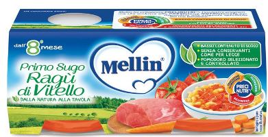 MELLIN PRIMOSUGO RAGU' DI VITELLO 2 VASETTI DA 80 G - Farmacia De Pasquale
