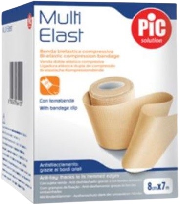 BENDA ELASTICA COMPRESSIVA A LUNGA ESTENSIBILITA' MULTI-ELAST 8 CM X 7 M - Farmacia De Pasquale