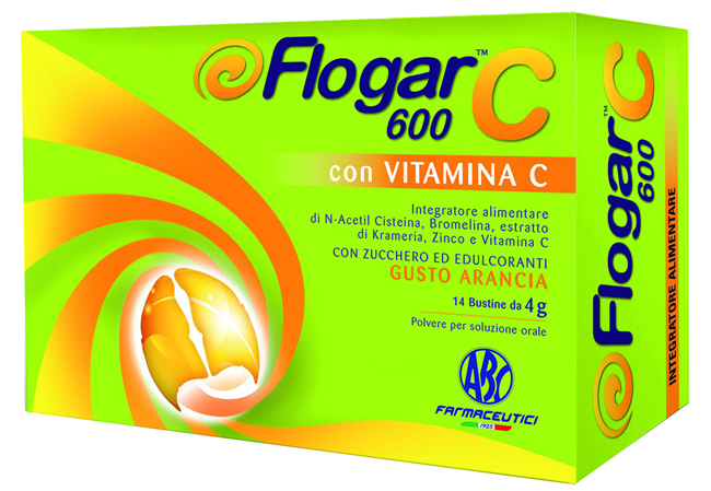 FLOGAR  C 600 CON VITAMINA C 14 BUSTINE GUSTO ARANCIA - Farmacia De Pasquale