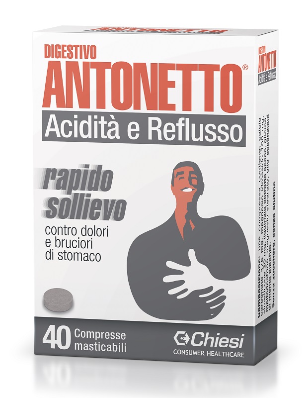 DIGESTIVO ANTONETTO ACIDITA' E REFLUSSO 40 COMPRESSE MASTICABILI - Farmacia De Pasquale