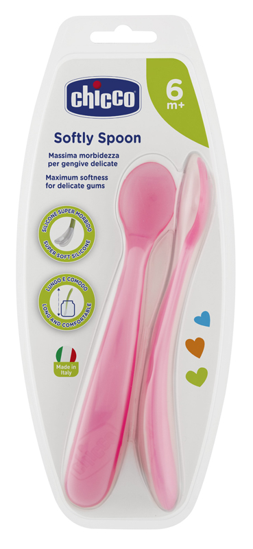 CHICCO CUCCHIAIO SILICONE FEMMINILE BI PACK 6M+ - Farmacia De Pasquale