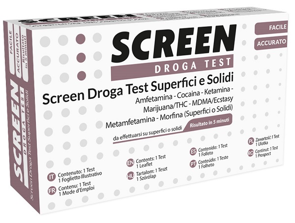 SCREEN DROGA TEST 7 DROGHE SU SUPERFICI SOLIDI O POLVERI - Farmacia De Pasquale