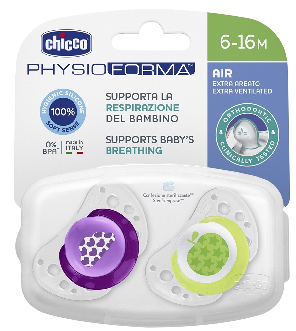 CHICCO SUCCHIETTO AIR GIRL IN SILICONE 6-16 MESI 2 PEZZI - Farmacia De Pasquale