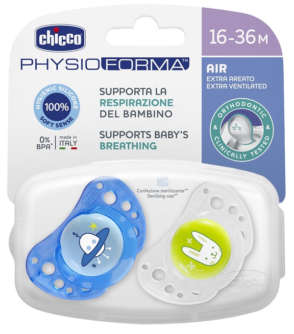 CHICCO SUCCHIETTO AIR BOY IN SILICONE 16-36 MESI 2 PEZZI - Farmacia De Pasquale