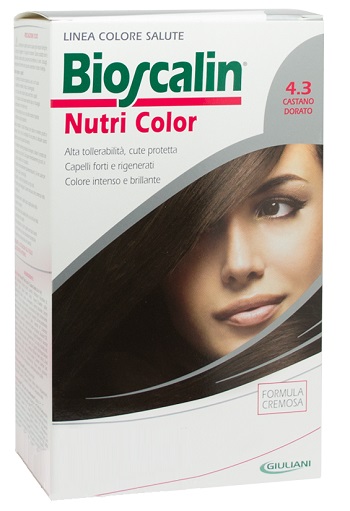 BIOSCALIN NUTRI COLOR 4,3 CASTANO DORATO SINCROB 124 ML - Farmacia De Pasquale