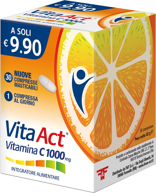 VITA ACT VITAMINA C 1000MG 30 COMPRESSE MASTICABILI - Farmacia De Pasquale