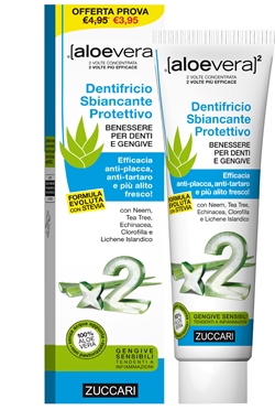 ALOEVERA2 DENTIFRICIO SBIANCANTE PROTETTIVO CON STEVIA 100 ML - Farmacia De Pasquale