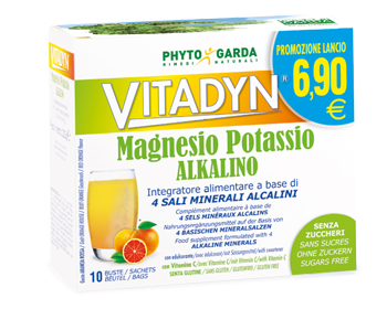 VITADYN MAGNESIO POTASSIO ALKALINO SENZA ZUCCHERO 10 BUSTINE - Farmacia De Pasquale