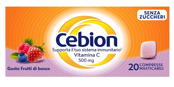 CEBION MASTICABILE SENZA ZUCCHERO VITAMINA C 500 MG 20 COMPRESSE - Farmacia De Pasquale