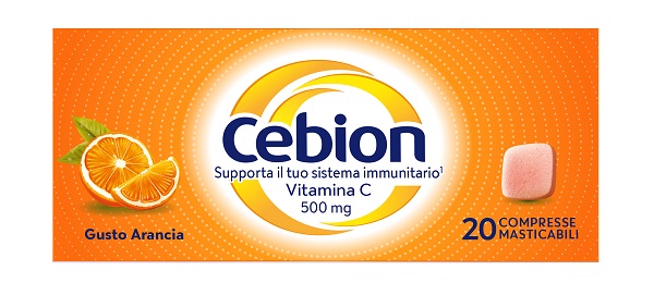 CEBION MASTICABILE ARANCIA VITAMINA C 500 MG 20 COMPRESSE - Farmacia De Pasquale