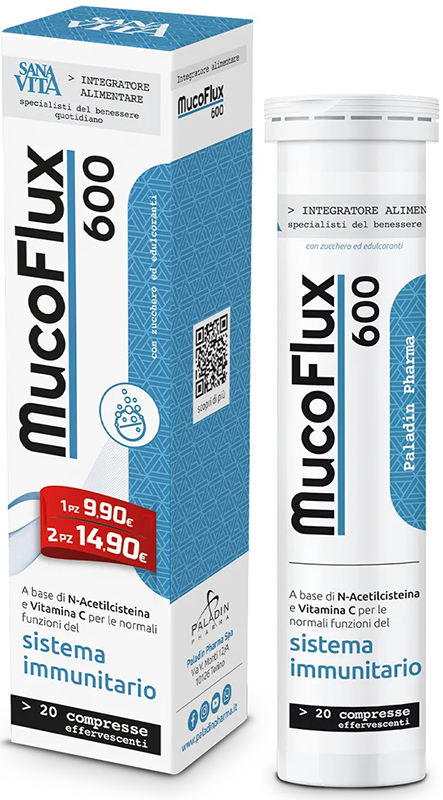 SANAVITA MUCOFLUX 600 20 CAPSULE EFFERVESCENTI - Farmacia De Pasquale