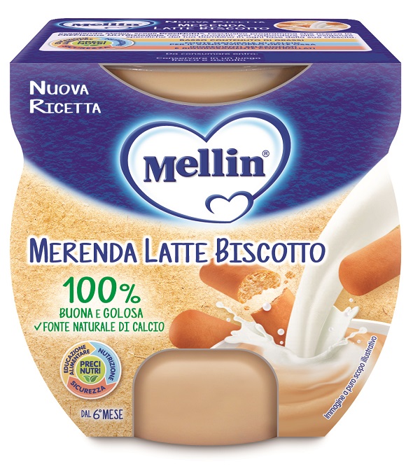 MELLIN MERENDA LATTE BISCOTTO 2 X 100 G - Farmacia De Pasquale