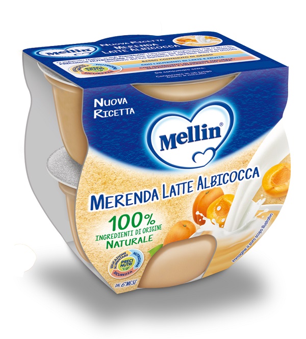 MELLIN MERENDA LATTE ALBICOCCA 2 X 100 G - Farmacia De Pasquale