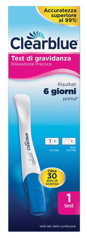 TEST DI GRAVIDANZA CLEARBLUE RILEVAZIONE PRECOCE 1 PEZZO - Farmacia De Pasquale