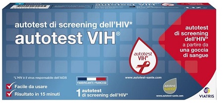 AUTOTEST VIH SCREENING DELL'HIV CONTIENE 1 AUTOTEST + SOLUZIONE + BISTURI + CEROTTO + GARZA + SALVIETTA DISINFETTANTE - Farmacia De Pasquale