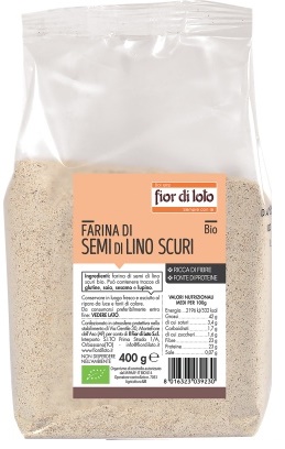 FARINA DI SEMI DI LINO SCURI BIO 400 G - Farmacia De Pasquale