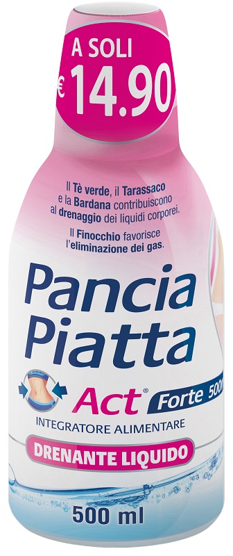 PANCIA PIATTA ACT FORTE DRENANTE LIQUIDO 500 ML - Farmacia De Pasquale