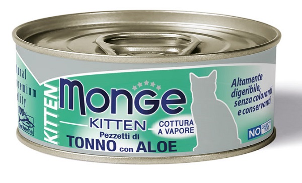MONGE NATURAL QUALITY GATTO MONGE JELLY PEZZETTI TONNO BONITO/ALOE KITTEN 80 G - Farmacia De Pasquale