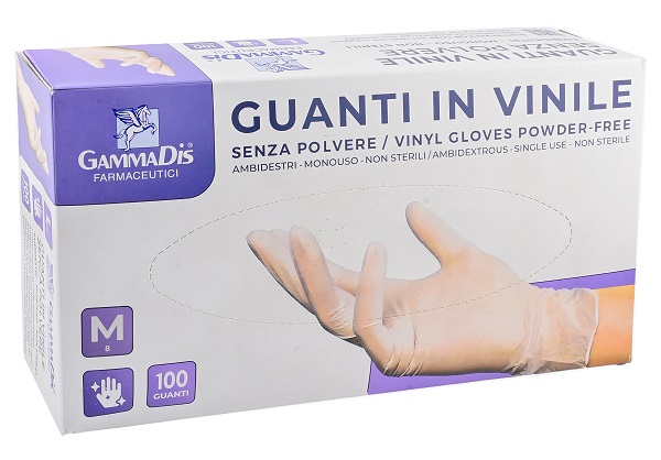 GUANTI VINILE SENZA POLVERE MEDIUM 100 PEZZI GAMMADIS - Farmacia De Pasquale