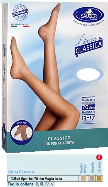 SAUBER COLLANT OPEN TOE MAGLIA LISCIA 70 DEN COLORE NEUTRO BEIGE TAGLIA 5 LINEA CLASSICA - Farmacia De Pasquale