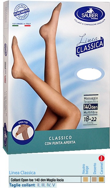 SAUBER COLLANT OPEN TOE MAGLIA LISCIA 140 DEN COLORE NEUTRO BEIGE TAGLIA 5 LINEA CLASSICA - Farmacia De Pasquale