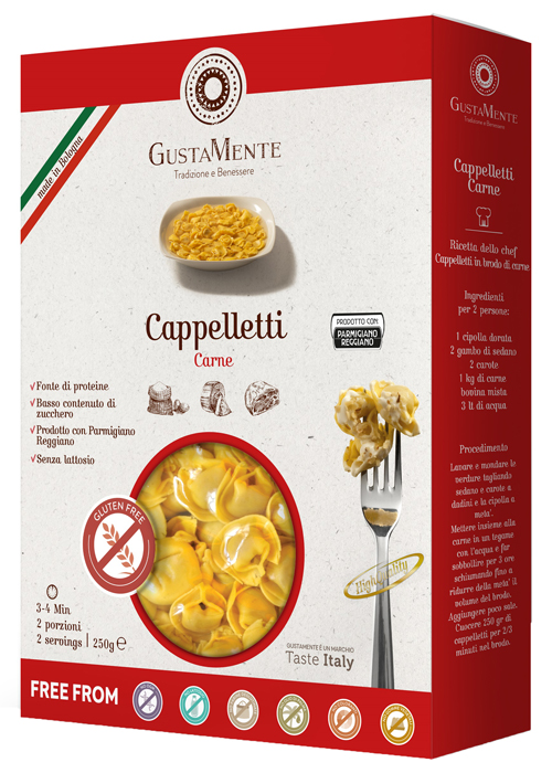 GUSTAMENTE CAPPELLETTI CARNE PASTA ALL'UOVO RIPIENA 250 G - Farmacia De Pasquale