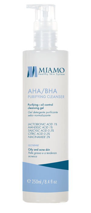 MIAMO ACNEVER AHA/BHA PURIFYING CLEANSER 250 ML - Farmacia De Pasquale