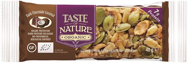 TASTE OF NATURE BARRETTA AL COCCO CON CIOCCOLATO FONDENTE BIO 40 G - Farmacia De Pasquale