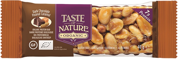 TASTE OF NATURE BARRETTA ALLE ARACHIDI E CARAMELLO CON CIOCCOLATO FONDENTE  BIO 40 G - Farmacia De Pasquale