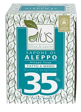 ALUS OLIVE & LAUREL SAPONE DI ALEPPO FATTO A MANO 35% 200 G - Farmacia De Pasquale