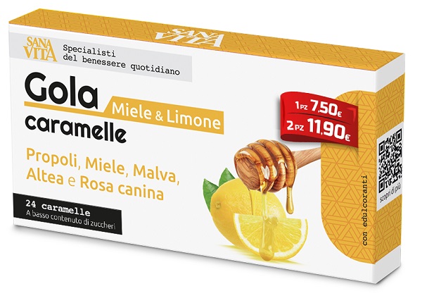 SANAVITA GOLA MIELE & LIMONE 24 CARAMELLE - Farmacia De Pasquale